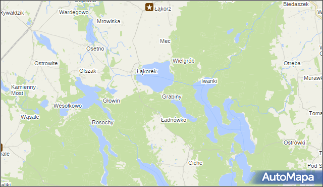 mapa Grabiny gmina Zbiczno, Grabiny gmina Zbiczno na mapie Targeo