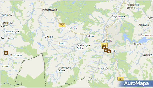 mapa Grabiszyce Dolne, Grabiszyce Dolne na mapie Targeo