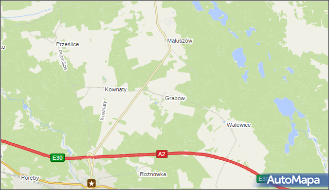 mapa Grabów gmina Torzym, Grabów gmina Torzym na mapie Targeo