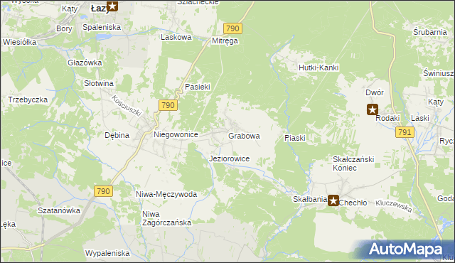 mapa Grabowa gmina Łazy, Grabowa gmina Łazy na mapie Targeo