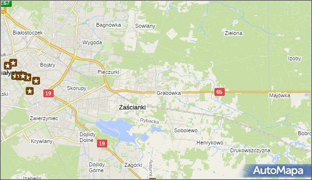 mapa Grabówka gmina Supraśl, Grabówka gmina Supraśl na mapie Targeo