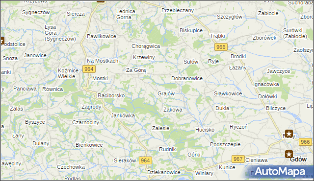 mapa Grajów, Grajów na mapie Targeo