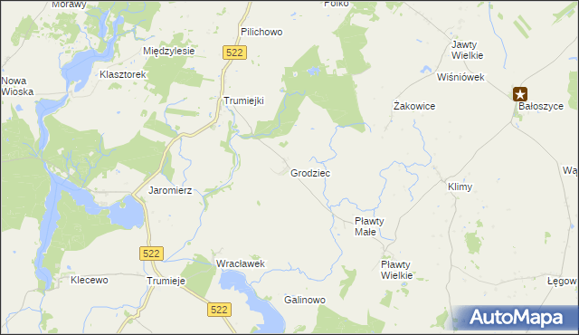 mapa Grodziec gmina Prabuty, Grodziec gmina Prabuty na mapie Targeo
