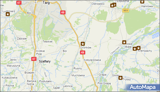 mapa Gronków, Gronków na mapie Targeo