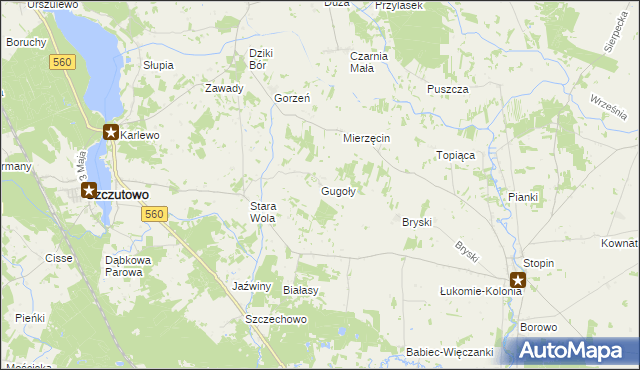 mapa Gugoły, Gugoły na mapie Targeo