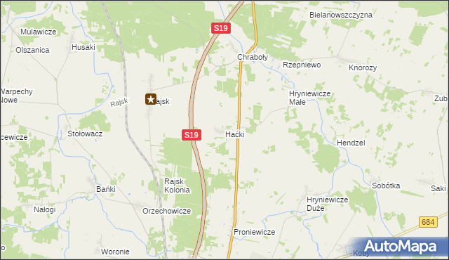 mapa Haćki, Haćki na mapie Targeo