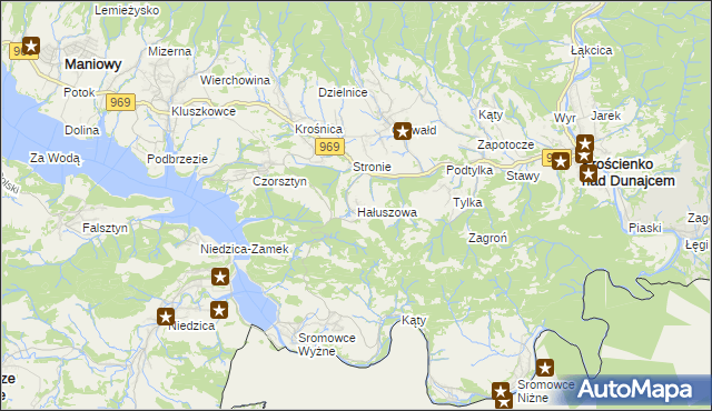 mapa Hałuszowa, Hałuszowa na mapie Targeo