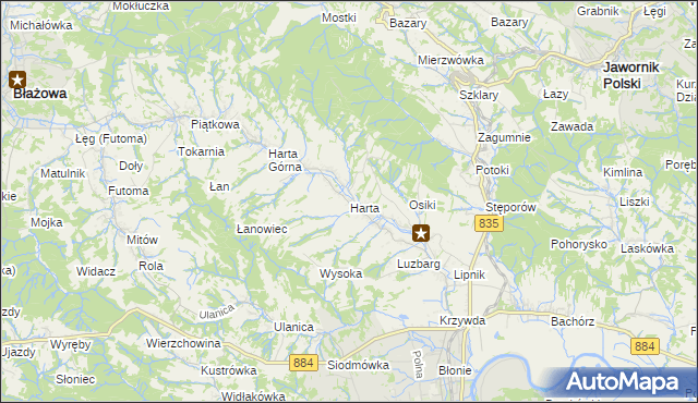 mapa Harta, Harta na mapie Targeo