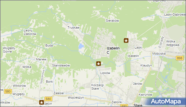 mapa Hornówek gmina Izabelin, Hornówek gmina Izabelin na mapie Targeo