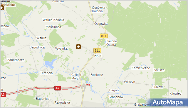 mapa Hrud, Hrud na mapie Targeo