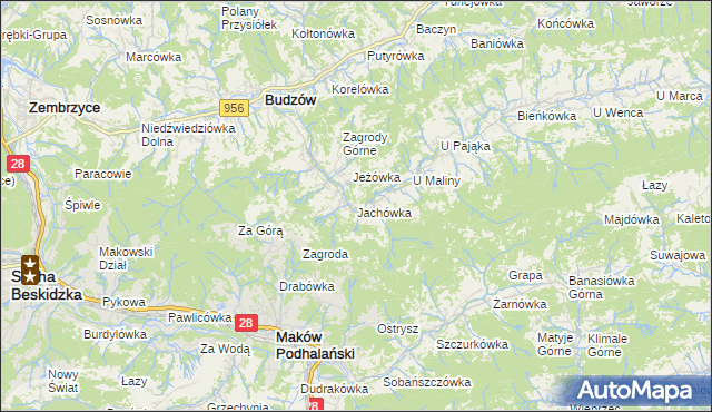 mapa Jachówka, Jachówka na mapie Targeo