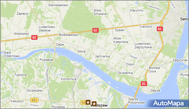 mapa Jachranka, Jachranka na mapie Targeo