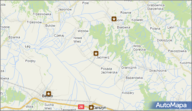 mapa Jaćmierz, Jaćmierz na mapie Targeo