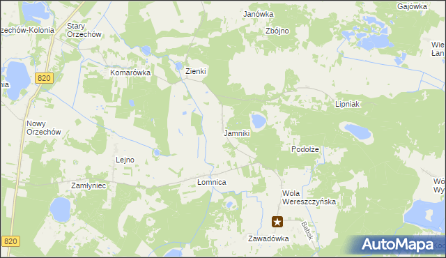 mapa Jamniki, Jamniki na mapie Targeo