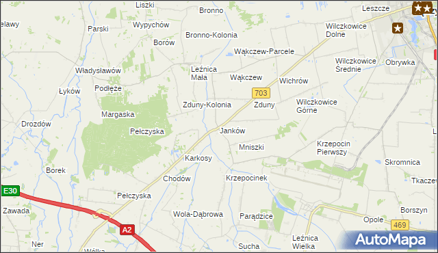 mapa Janków gmina Łęczyca, Janków gmina Łęczyca na mapie Targeo