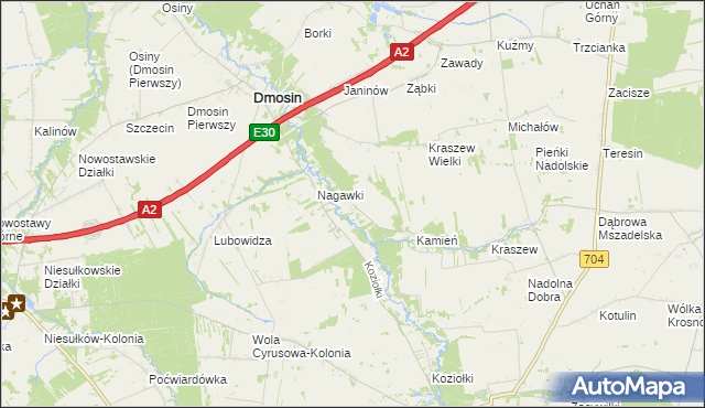 mapa Janów gmina Dmosin, Janów gmina Dmosin na mapie Targeo