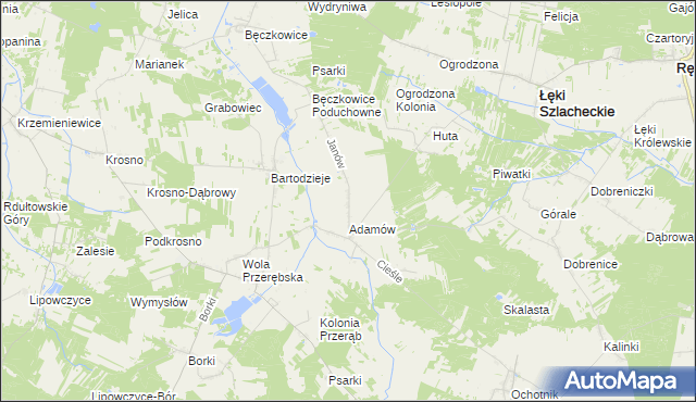 mapa Janów gmina Łęki Szlacheckie, Janów gmina Łęki Szlacheckie na mapie Targeo