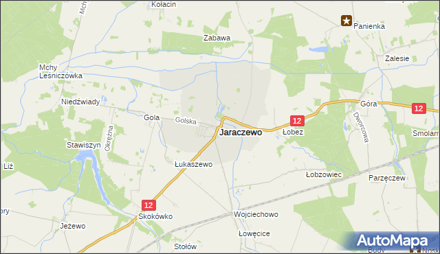 mapa Jaraczewo powiat jarociński, Jaraczewo powiat jarociński na mapie Targeo