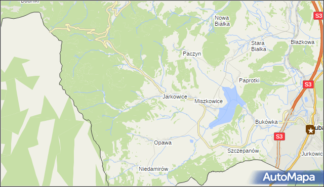 mapa Jarkowice, Jarkowice na mapie Targeo