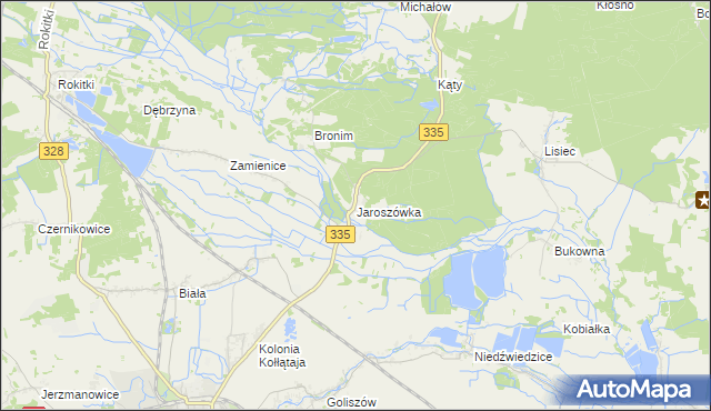 mapa Jaroszówka gmina Chojnów, Jaroszówka gmina Chojnów na mapie Targeo