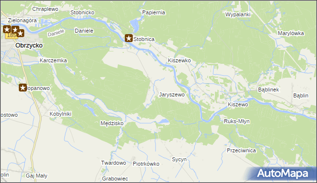 mapa Jaryszewo, Jaryszewo na mapie Targeo