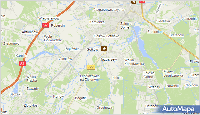 mapa Jazgarzew, Jazgarzew na mapie Targeo