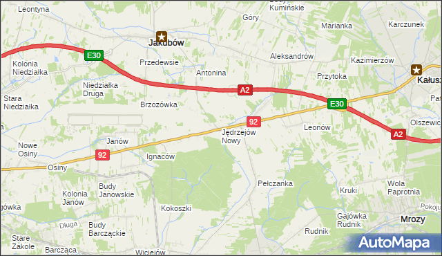 mapa Jędrzejów Nowy, Jędrzejów Nowy na mapie Targeo