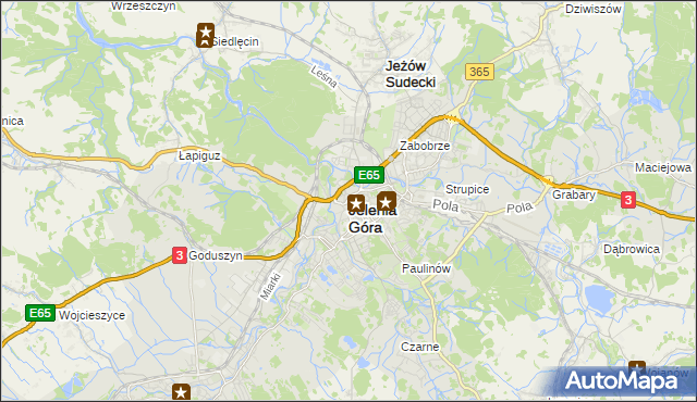 mapa Jelenia Góra, Jelenia Góra na mapie Targeo