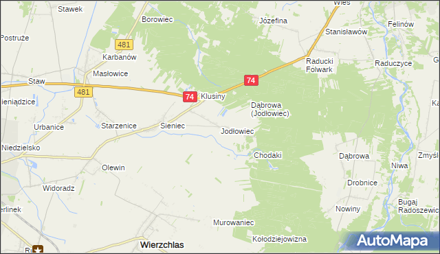 mapa Jodłowiec, Jodłowiec na mapie Targeo