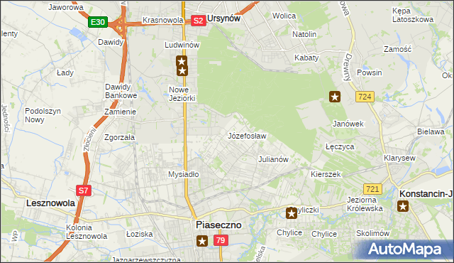 mapa Józefosław, Józefosław na mapie Targeo