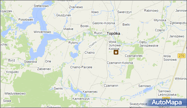 mapa Jurkowo gmina Topólka, Jurkowo gmina Topólka na mapie Targeo