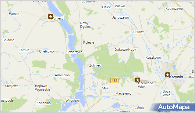 mapa Jurkowo Leśniczówka, Jurkowo Leśniczówka na mapie Targeo