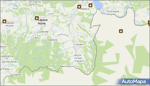 mapa Kacwin, Kacwin na mapie Targeo