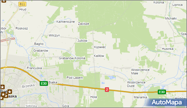 mapa Kaliłów, Kaliłów na mapie Targeo