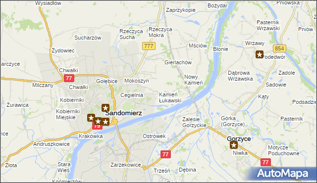 mapa Kamień Łukawski, Kamień Łukawski na mapie Targeo