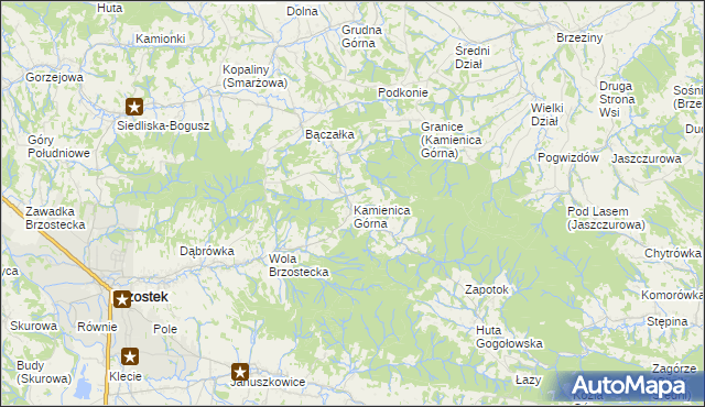 mapa Kamienica Górna, Kamienica Górna na mapie Targeo