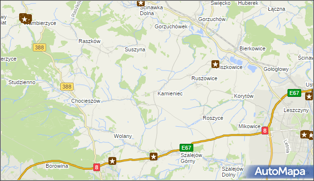 mapa Kamieniec gmina Kłodzko, Kamieniec gmina Kłodzko na mapie Targeo