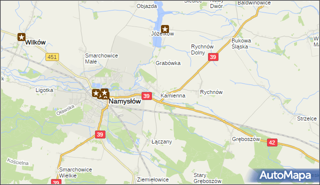 mapa Kamienna gmina Namysłów, Kamienna gmina Namysłów na mapie Targeo