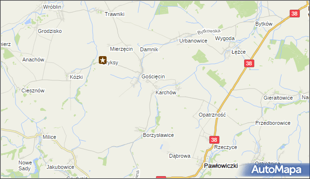 mapa Karchów, Karchów na mapie Targeo