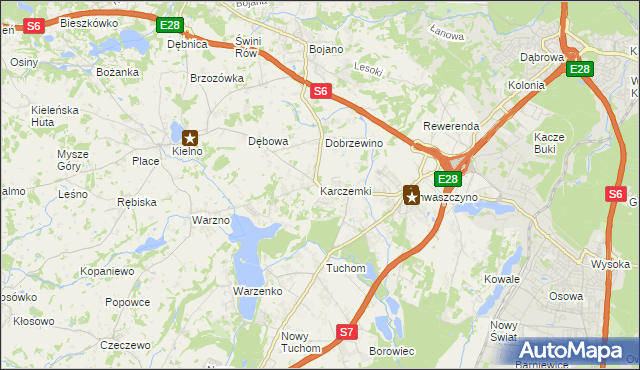 mapa Karczemki gmina Szemud, Karczemki gmina Szemud na mapie Targeo