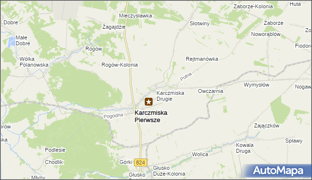 mapa Karczmiska Drugie, Karczmiska Drugie na mapie Targeo