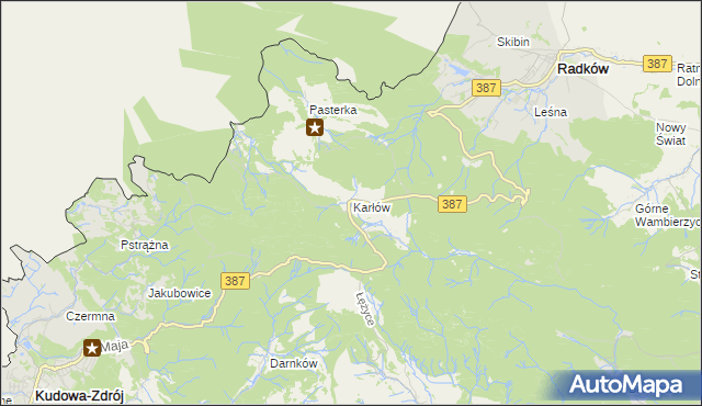 mapa Karłów gmina Radków, Karłów gmina Radków na mapie Targeo