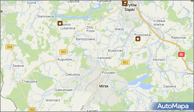 mapa Karłowiec, Karłowiec na mapie Targeo