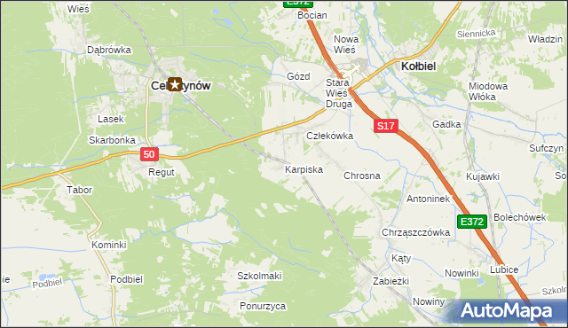 mapa Karpiska, Karpiska na mapie Targeo