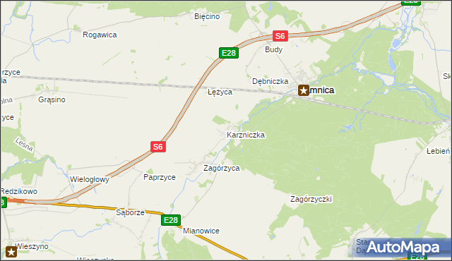 mapa Karzniczka, Karzniczka na mapie Targeo