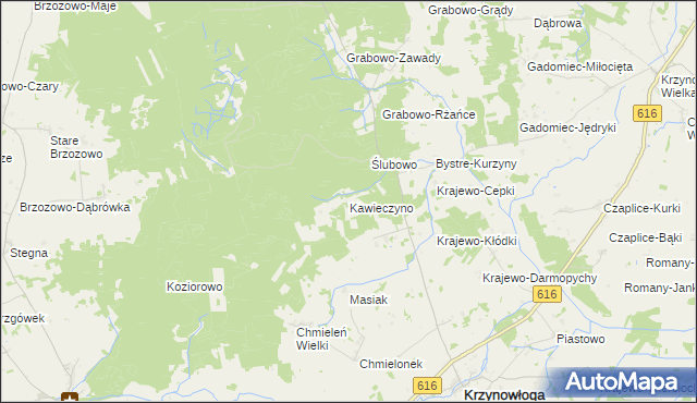 mapa Kawieczyno, Kawieczyno na mapie Targeo