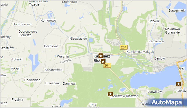 mapa Kazimierz Biskupi, Kazimierz Biskupi na mapie Targeo