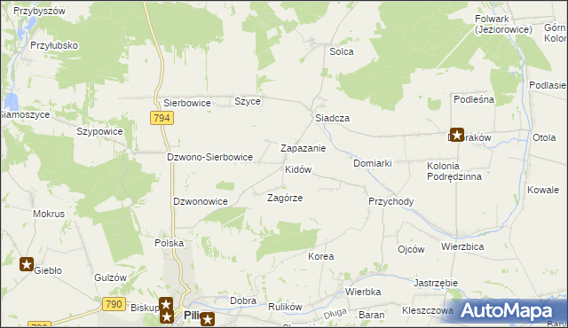 mapa Kidów, Kidów na mapie Targeo