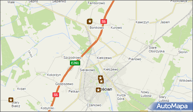 mapa Kiełczewo, Kiełczewo na mapie Targeo