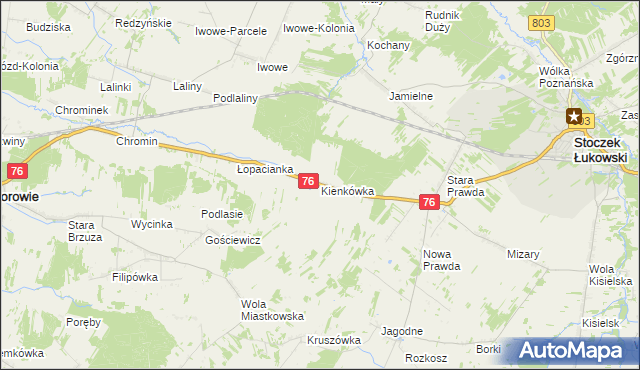mapa Kienkówka, Kienkówka na mapie Targeo